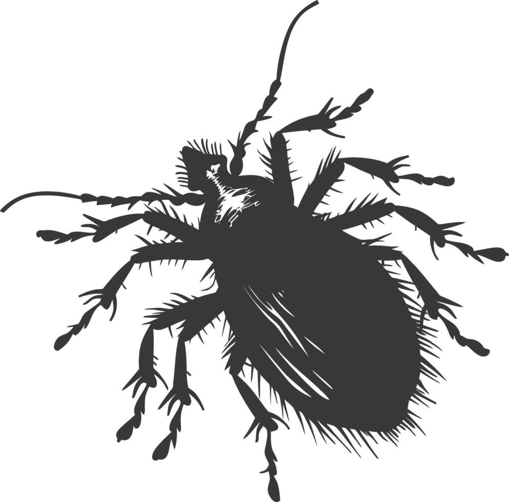 Silhouette lice animal black color only vector