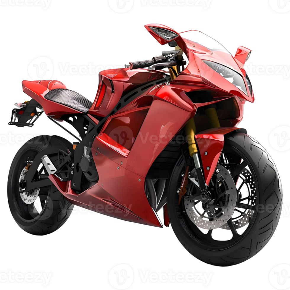 3D Rendering of a Luxury Motorbike or Motorcycle on Transparent Background png