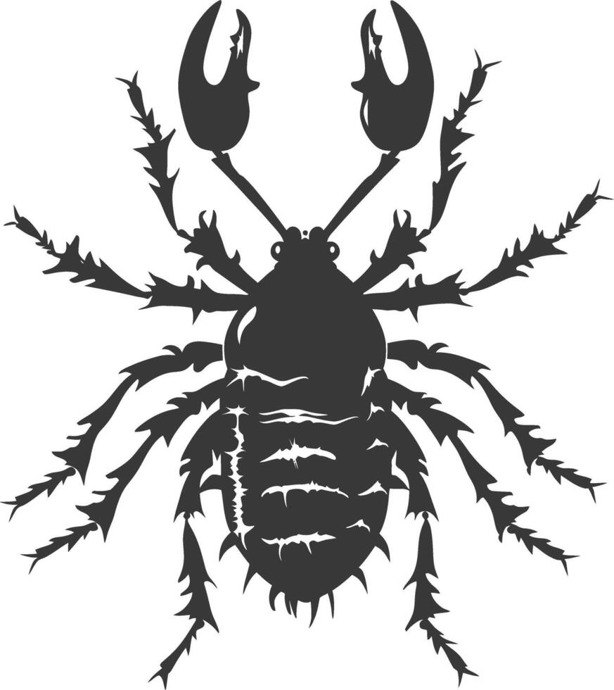 Silhouette lice animal black color only vector