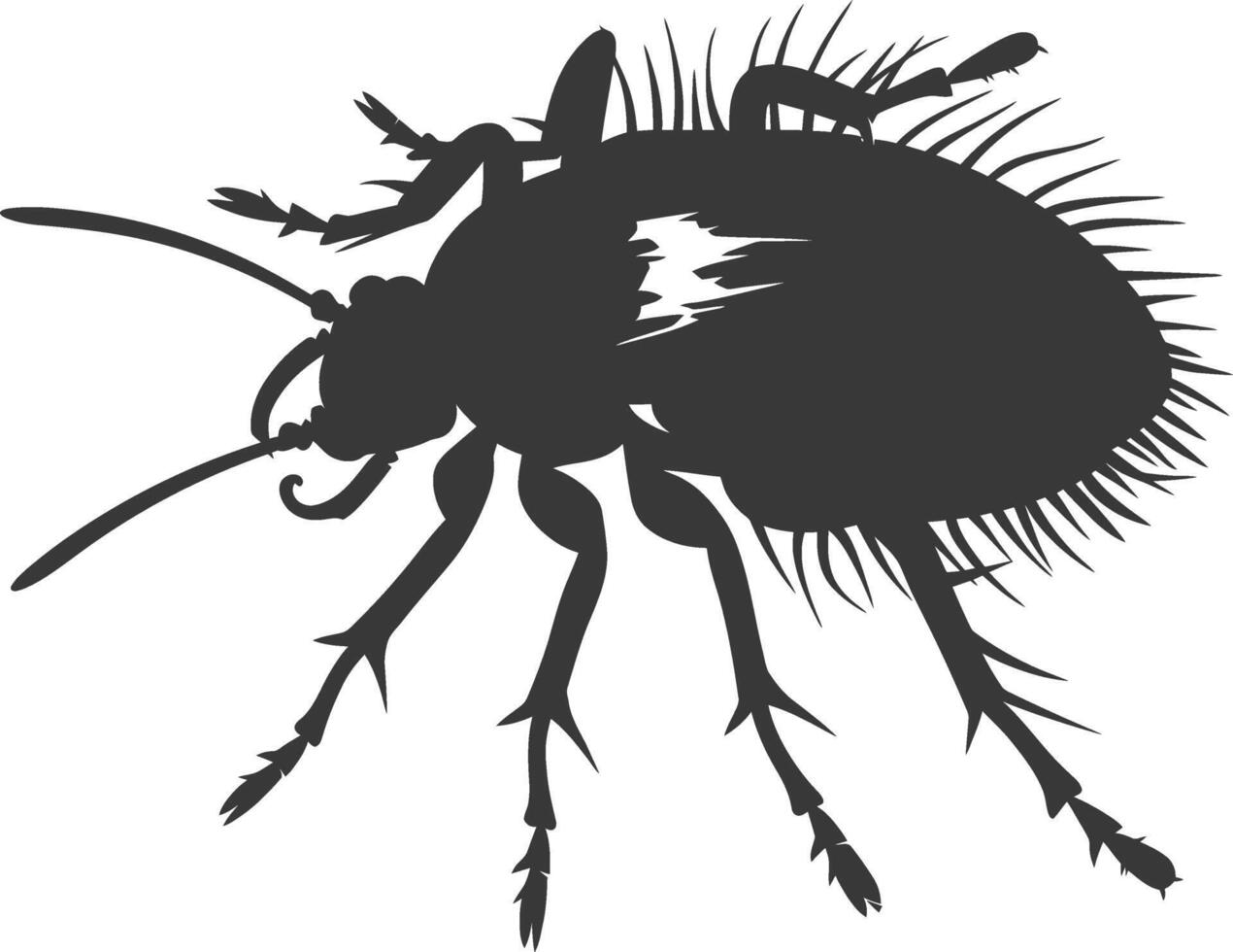 Silhouette lice animal black color only vector