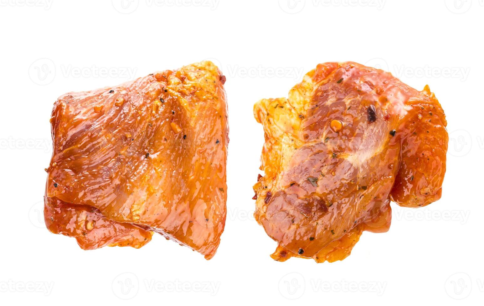 Raw pork meat isolated on white background. photo