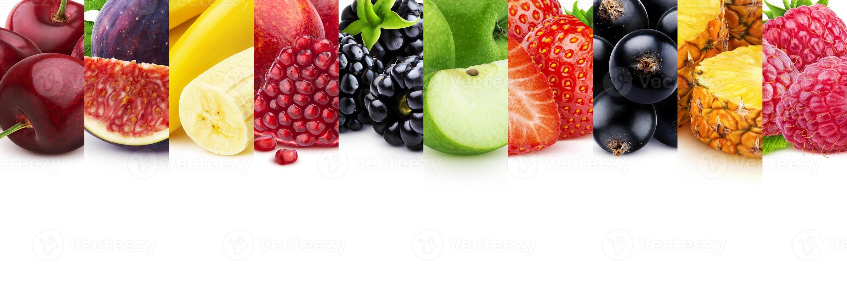 Mix of healthy food with copy space, fruits and berries collection photo