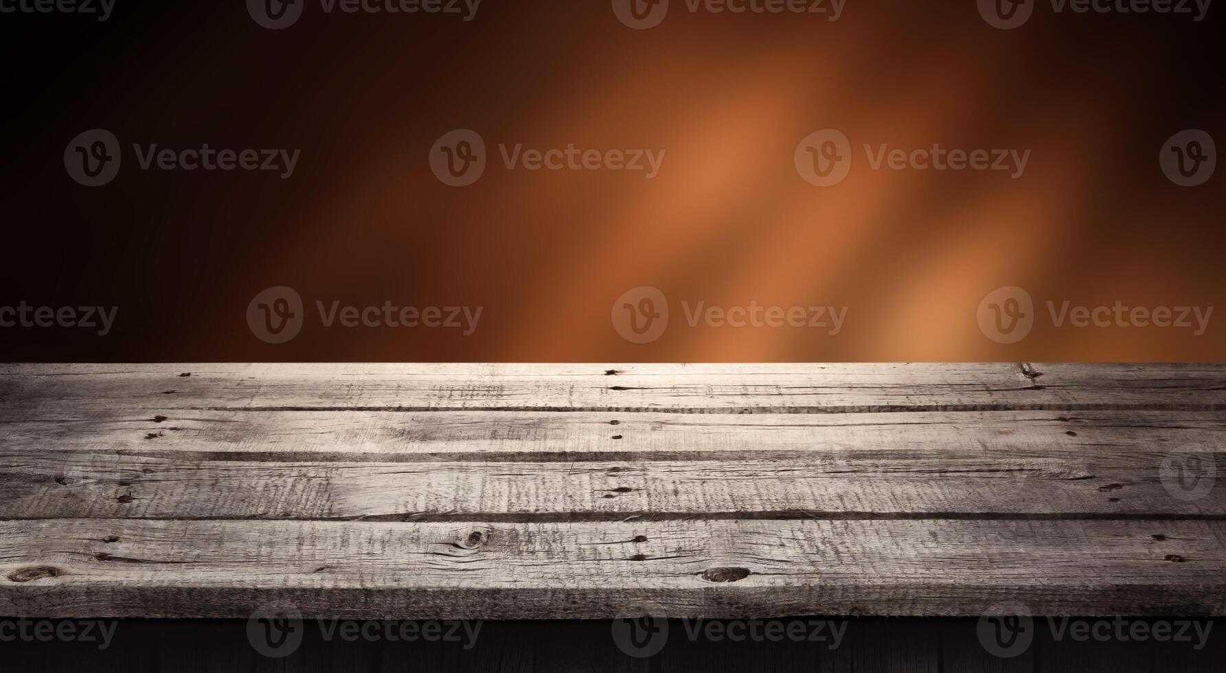 Dark wooden background, table for product, old wooden perspective interior photo