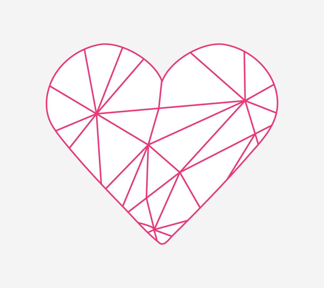 Heart shaped web. Weave of pink threads in a figure. Confusion. Broken heart in pieces. Breakup of relationships. Symbol of Love. Isolated. Outline image. illustration vector