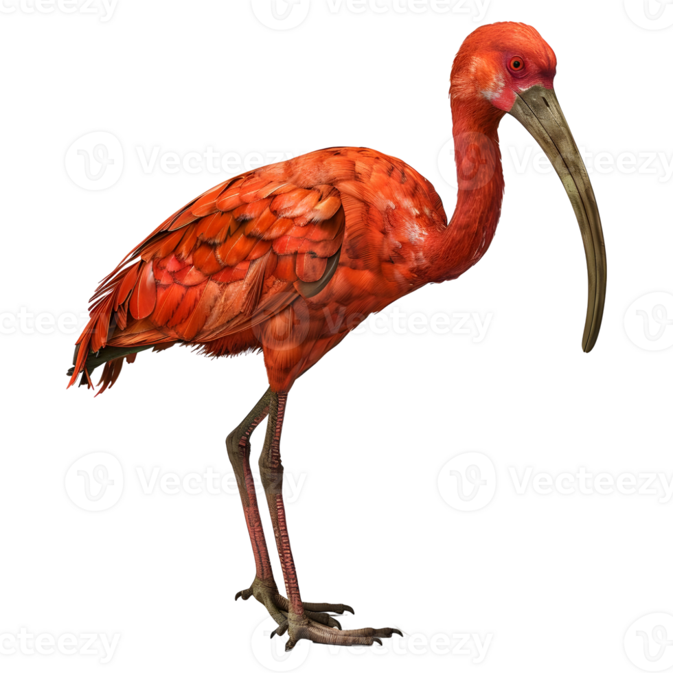 3D Rendering of a Scarlet ibis on Transparent Background png