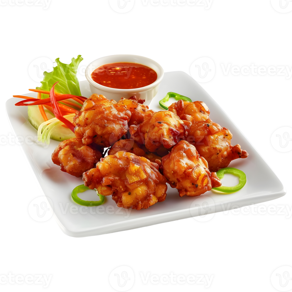 3D Rendering of a Chicken Nuggets in a Bowl on Transparent Background png