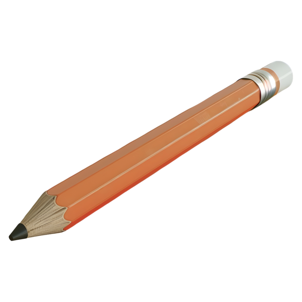 3D Rendering of a Writing Pencil on Transparent Background png