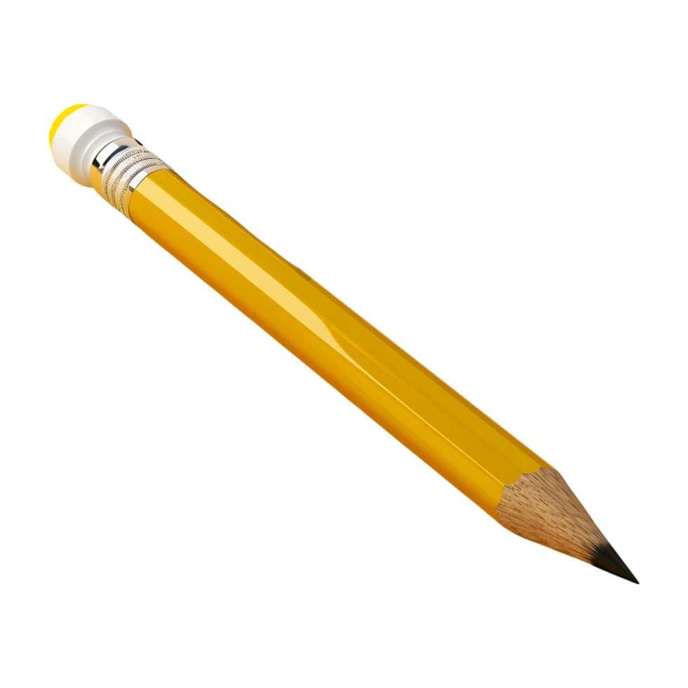 3D Rendering of a Writing Pencil on Transparent Background png