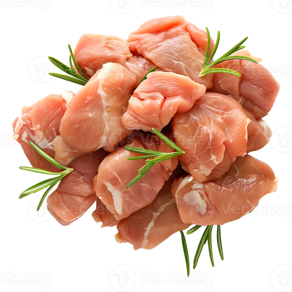 3D Rendering of a Marinated Chicken Meat on Transparent Background png