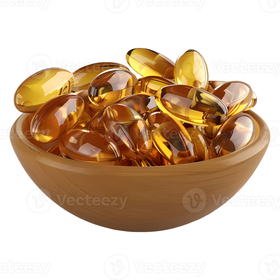 3D Rendering of a Yellow Soft Capsule on Transparent Background png
