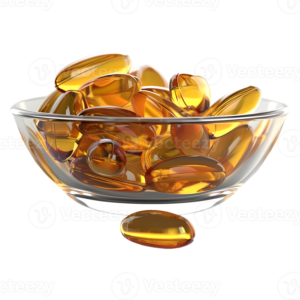 3D Rendering of a Yellow Soft Capsule on Transparent Background png