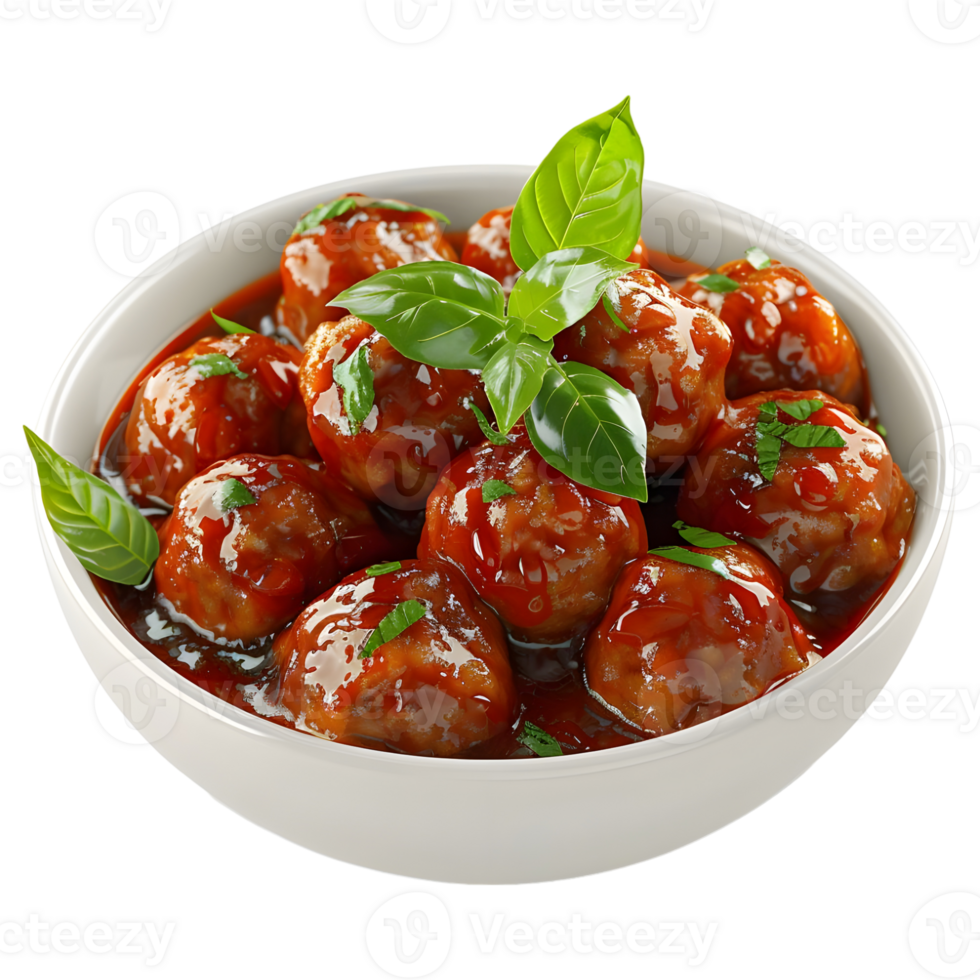 3D Rendering of a Meat Bowls in a Bowl on Transparent Background png