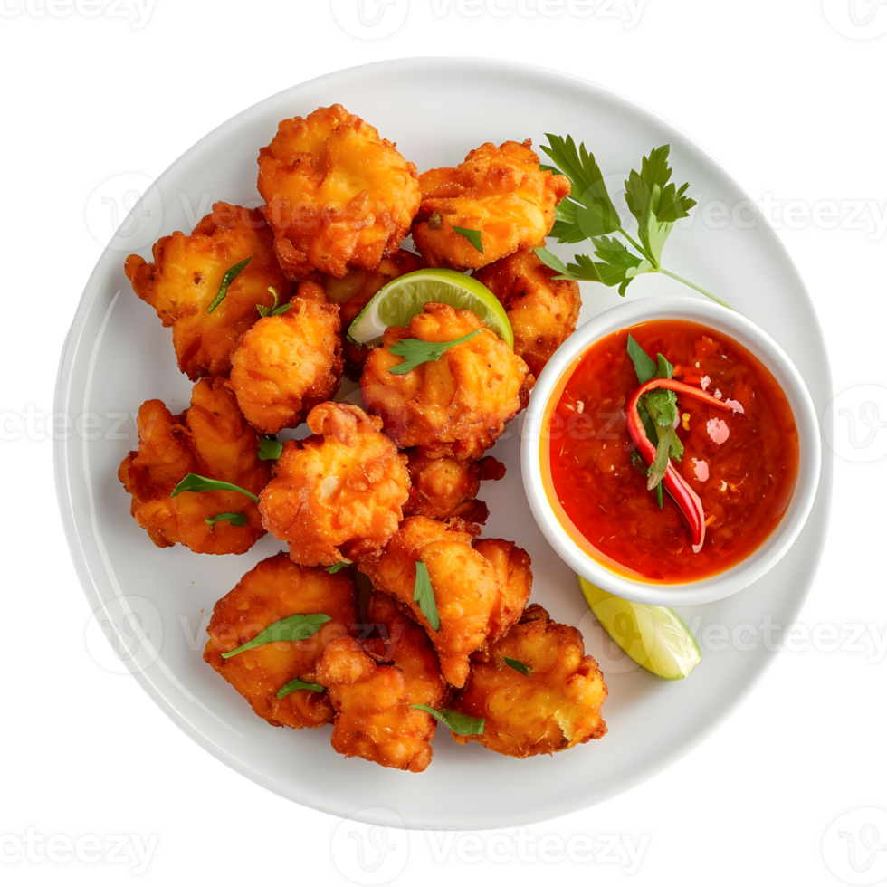 3D Rendering of a Chicken Nuggets in a Bowl on Transparent Background png