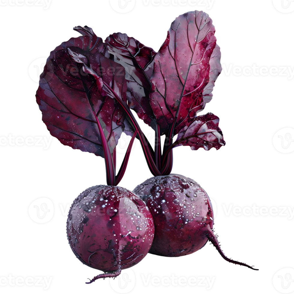 3D Rendering of a Purple Beetroot on Transparent Background png