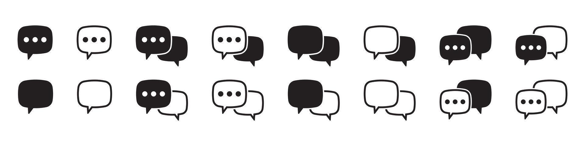 Chat icons isolated element. Set of talk bubble speech signs. Blank bubbles icons. Message icons. vector
