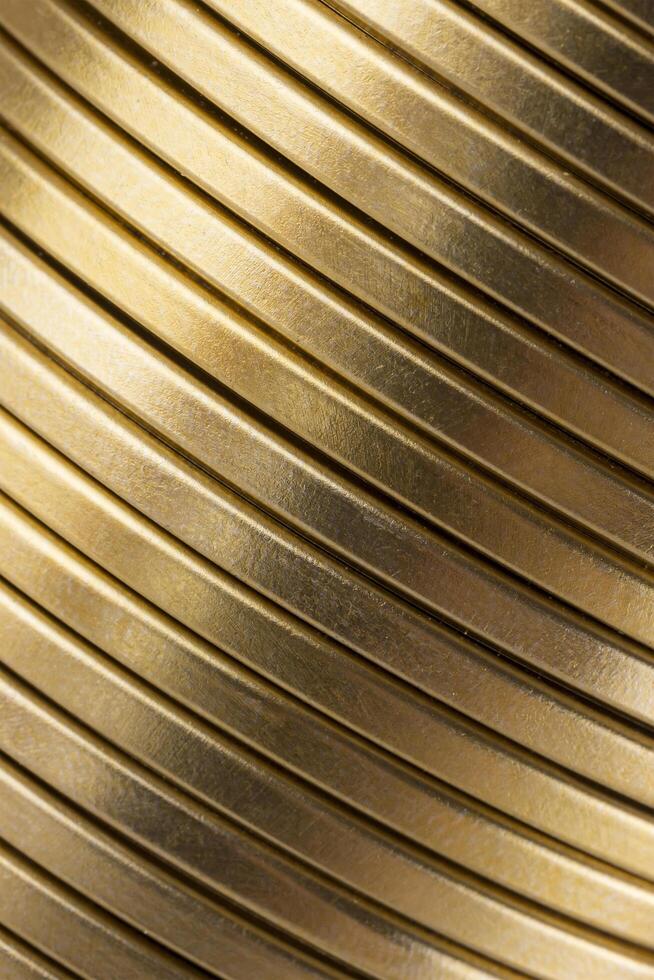 Corrugated gold metal texture photo