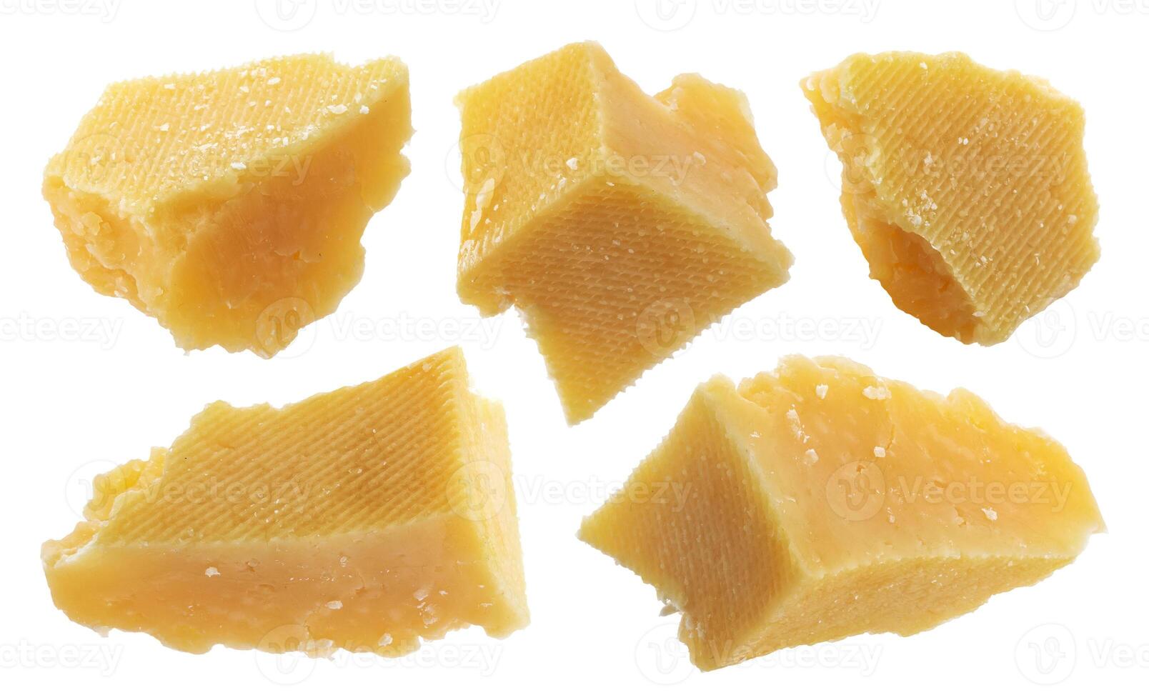 Parmesan cheese isolated on white background with clipping path photo