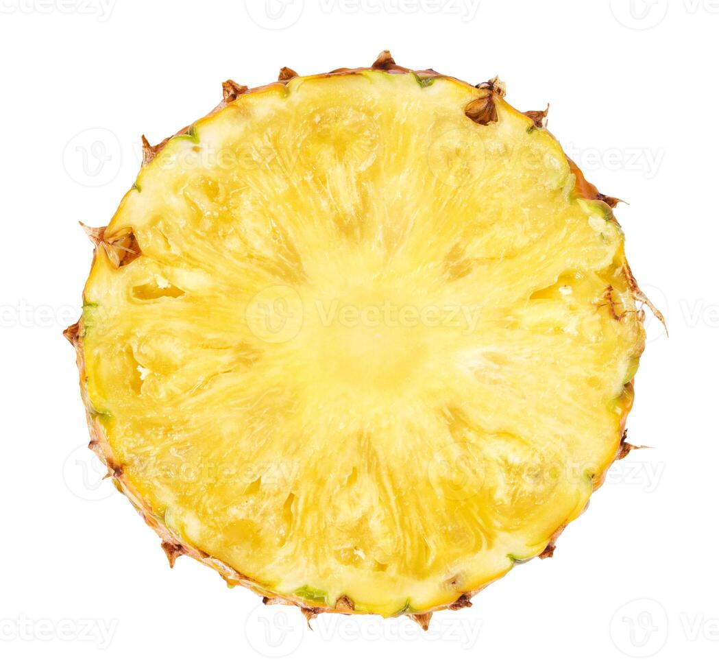 Pineapple slice isolated on white background photo