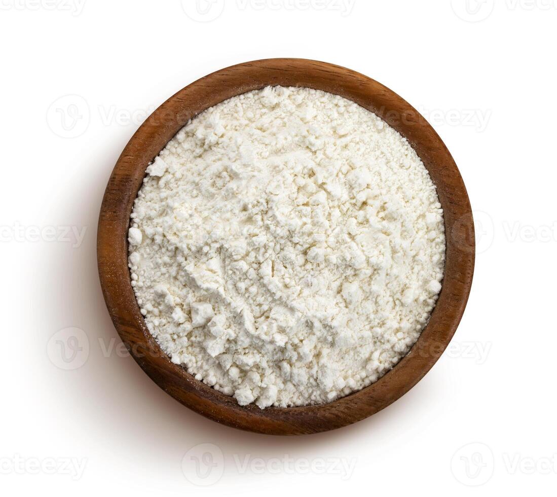 Flour isolated on white background with clipping path photo