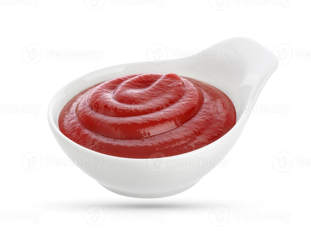 Ketchup isolated on white photo