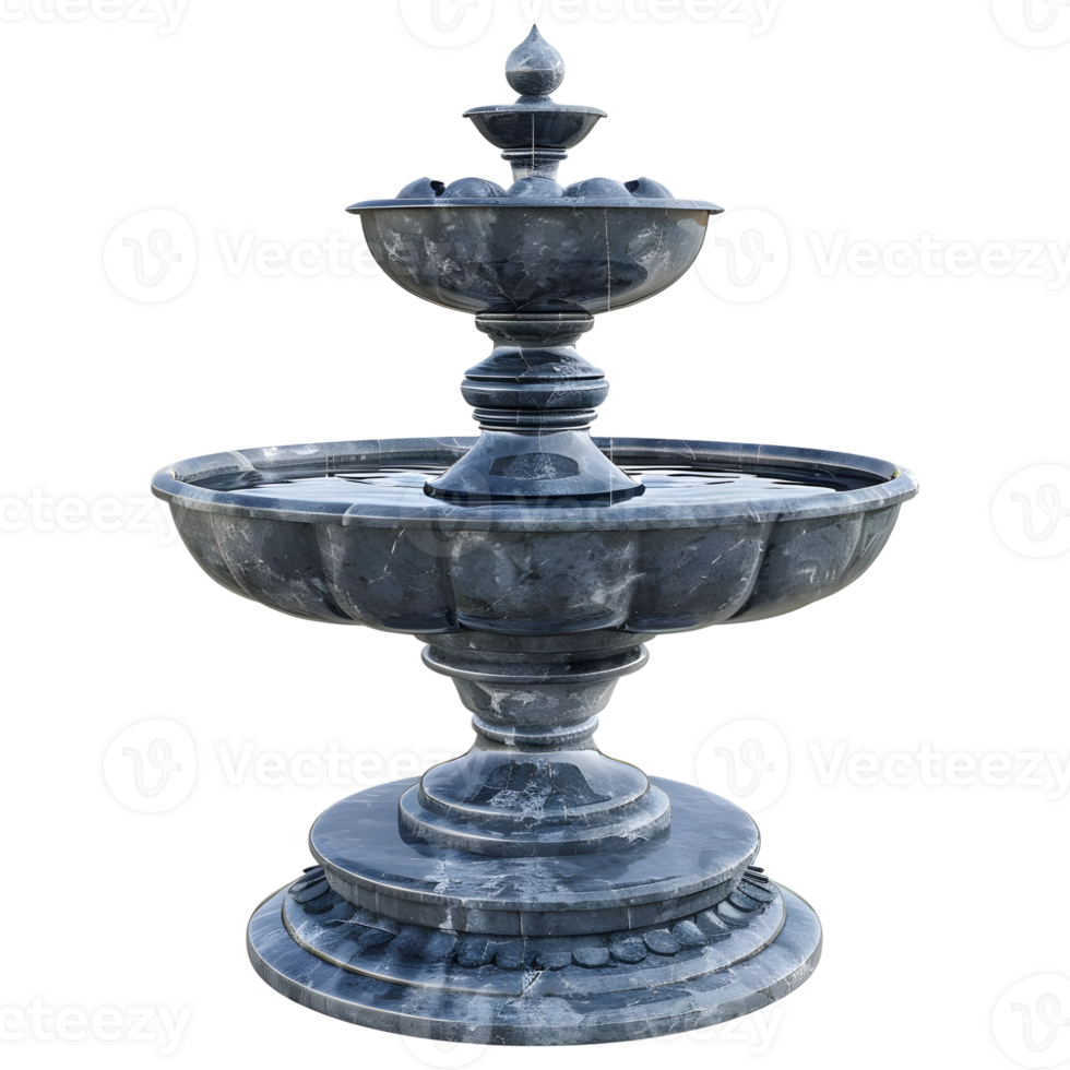 3D Rendering of a Water Fountain on Transparent Background png