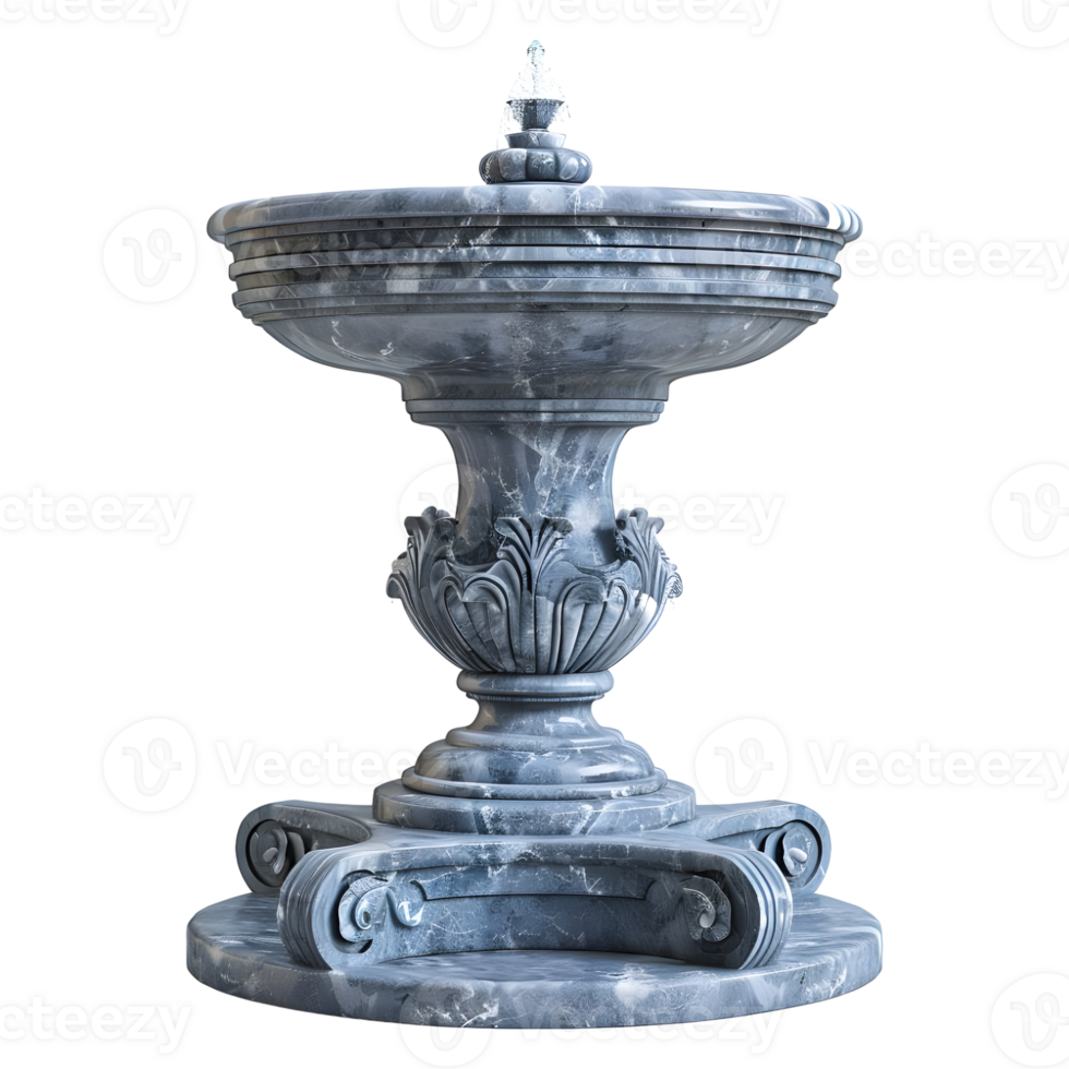 3D Rendering of a Water Fountain on Transparent Background png