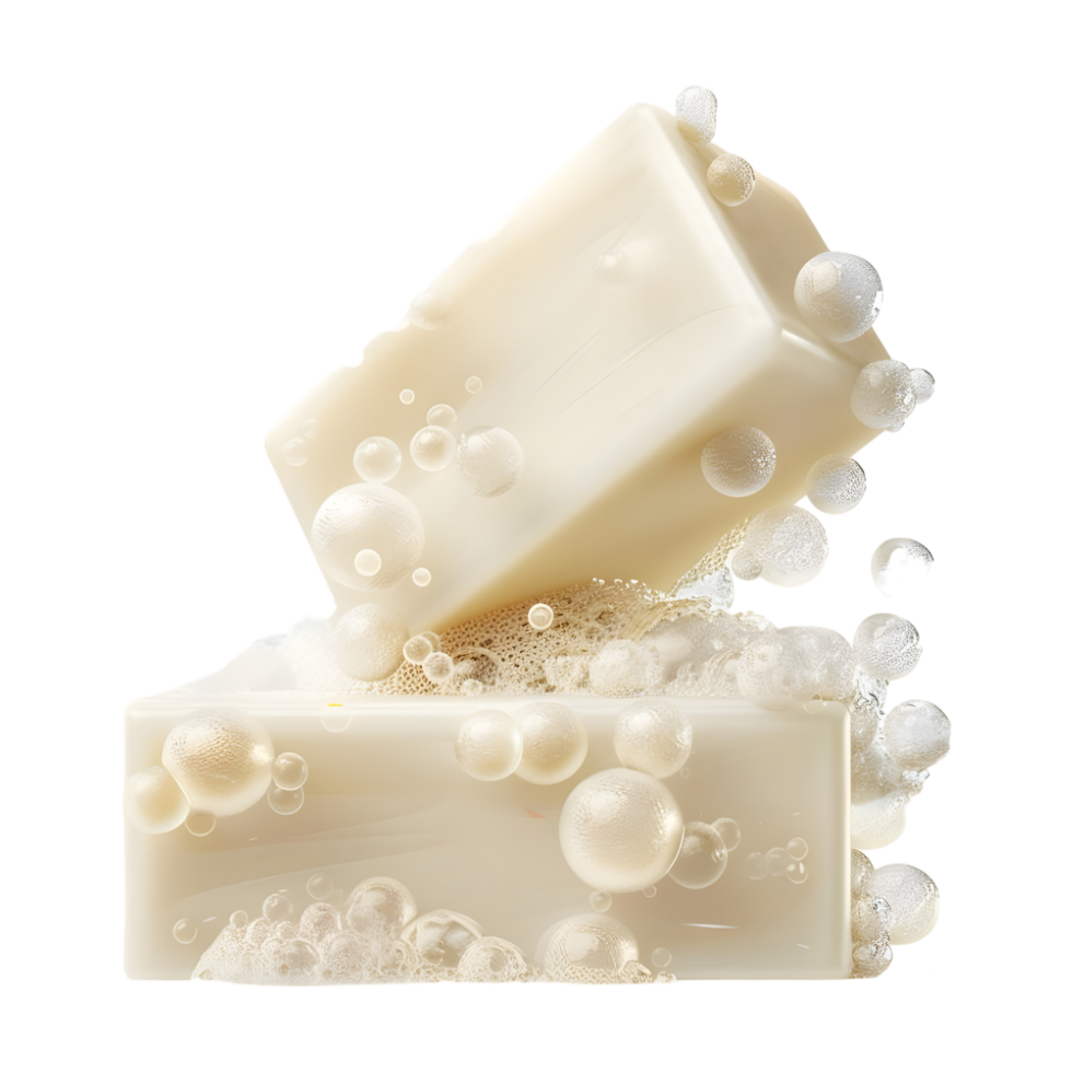 3D Rendering of a White Soap on Transparent Background png