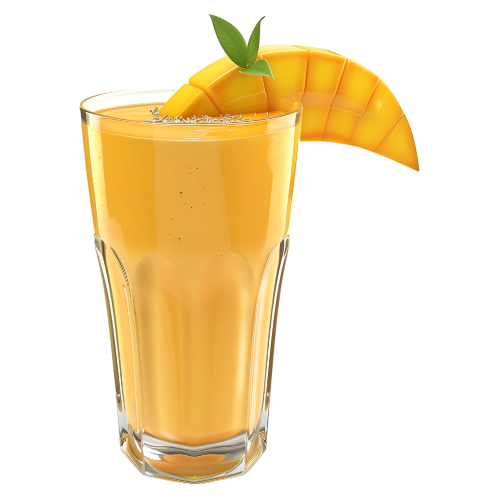 3D Rendering of a Mango Shake in a Bowl on Transparent Background png