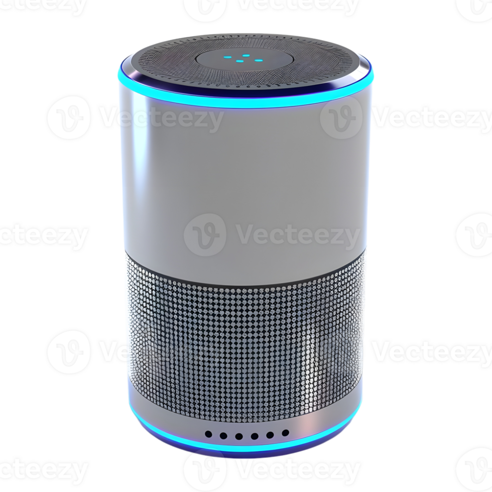 3D Rendering of a Smart AI Speaker on Transparent Background png