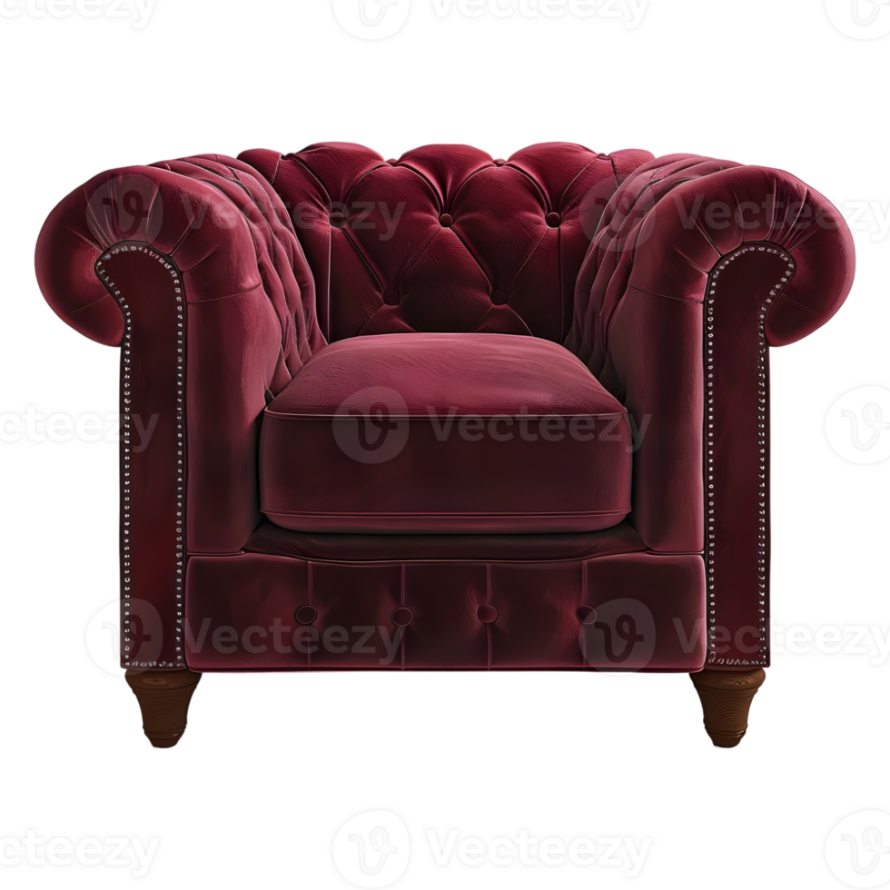 3D Rendering of a Purple Small Sofa on Transparent Background png