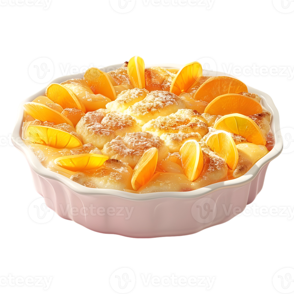 3D Rendering of a Round Peach Cake on Transparent Background png