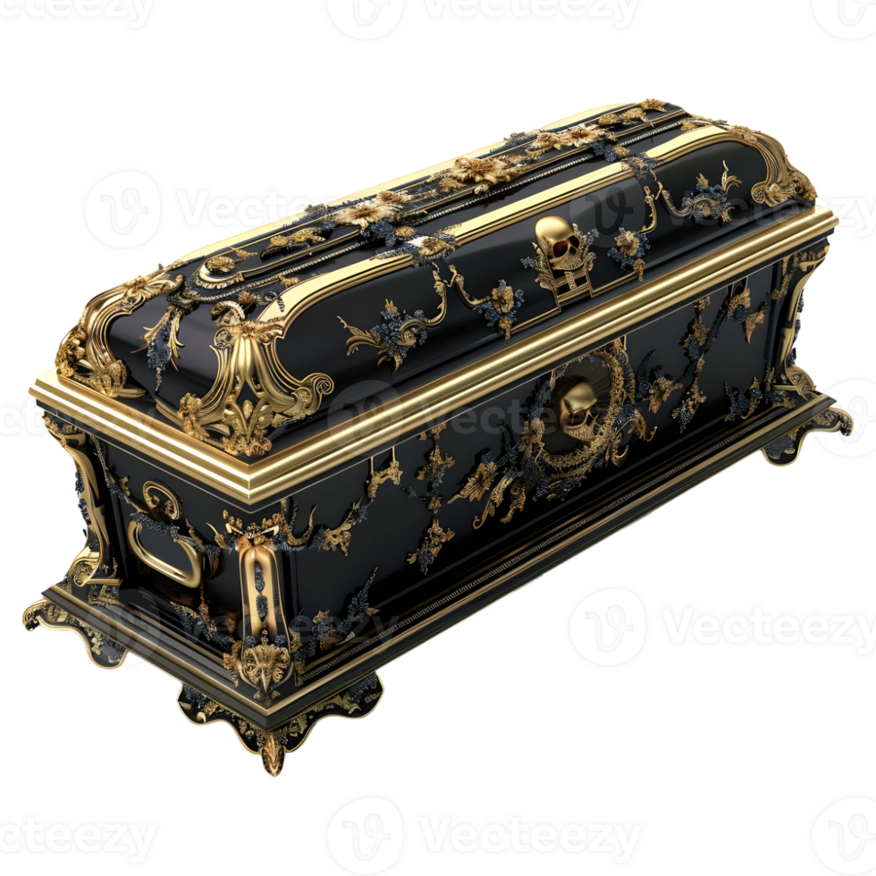 3D Rendering of a Antique Jewelry Box on Transparent Background png