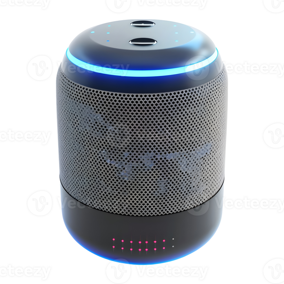 3D Rendering of a Smart AI Speaker on Transparent Background png