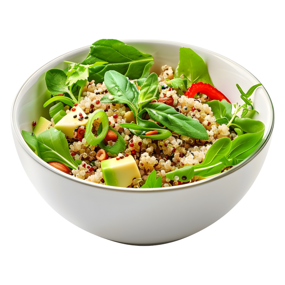 3D Rendering of a Salad in a Bowl on Transparent Background png