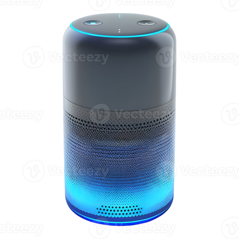 3D Rendering of a Smart AI Speaker on Transparent Background png