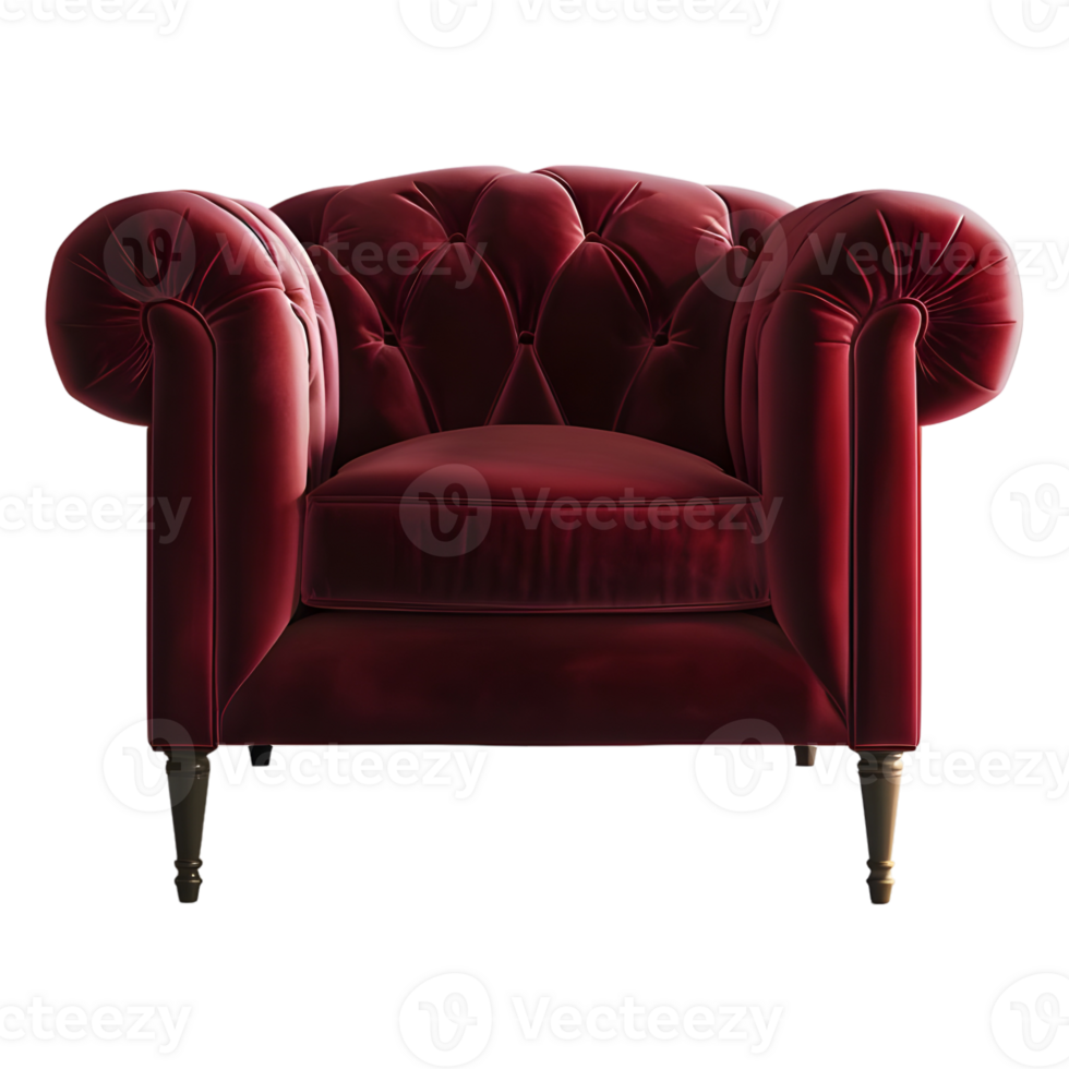 3D Rendering of a Purple Small Sofa on Transparent Background png