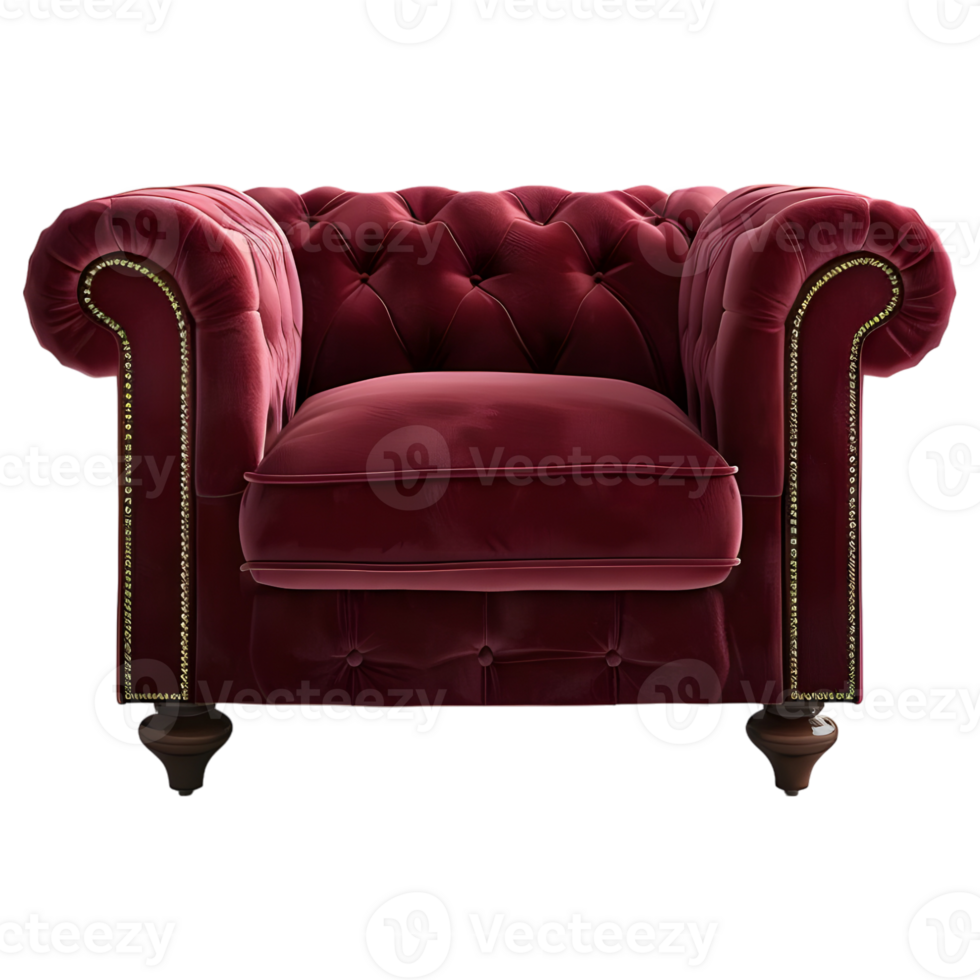 3D Rendering of a Purple Small Sofa on Transparent Background png