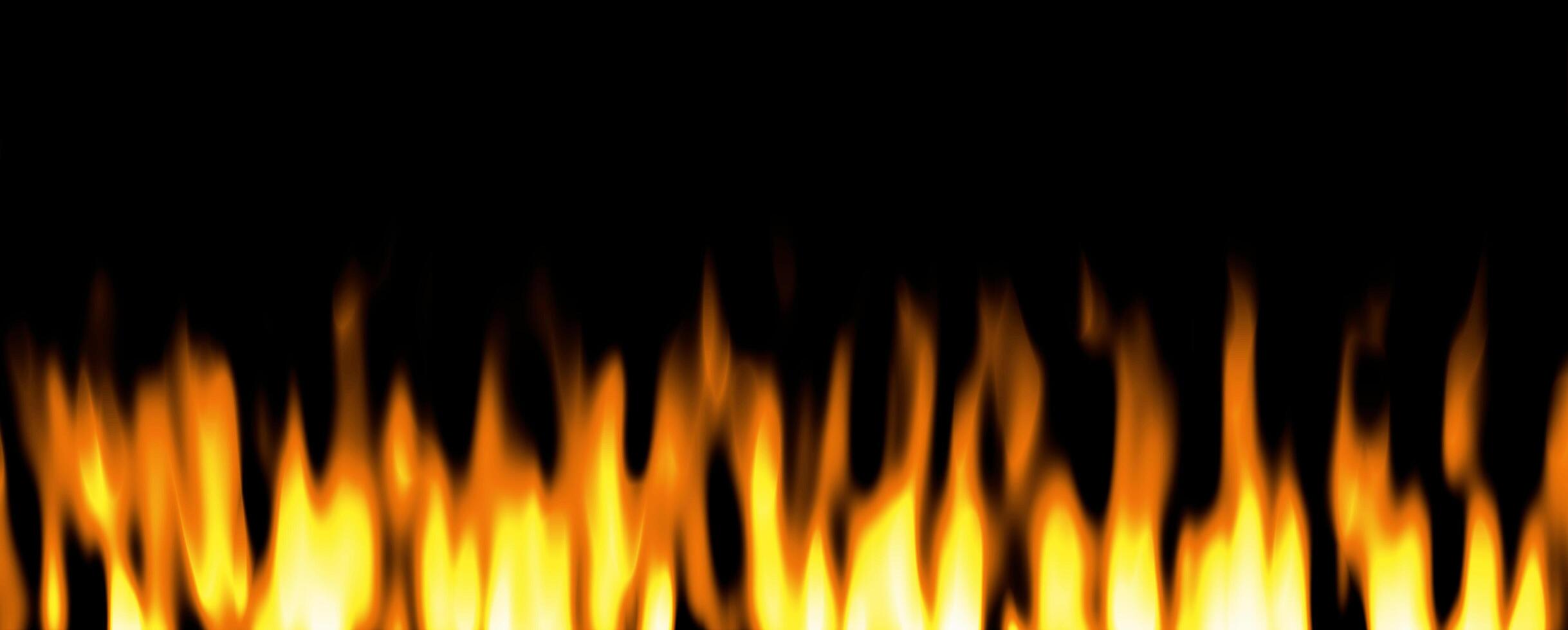 Fire isolated on black background photo