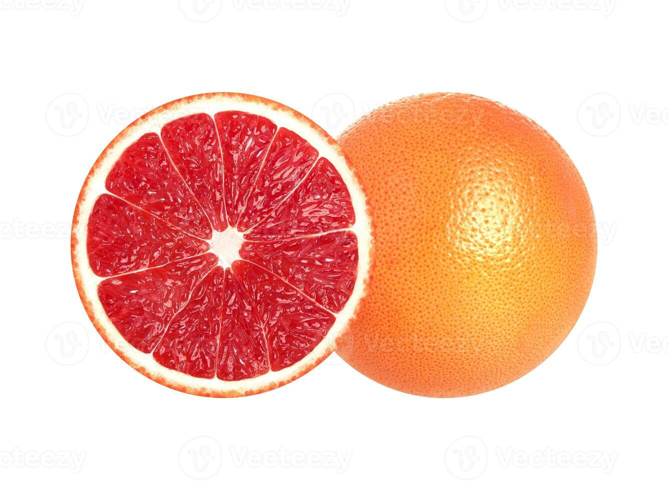 Half of grapefruit isolated on white background photo