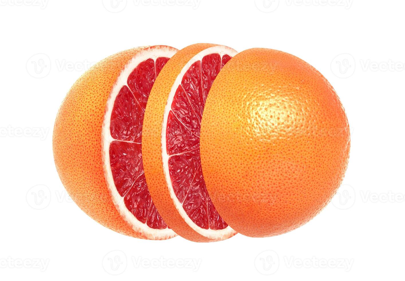 Sliced grapefruit isolated on white background photo