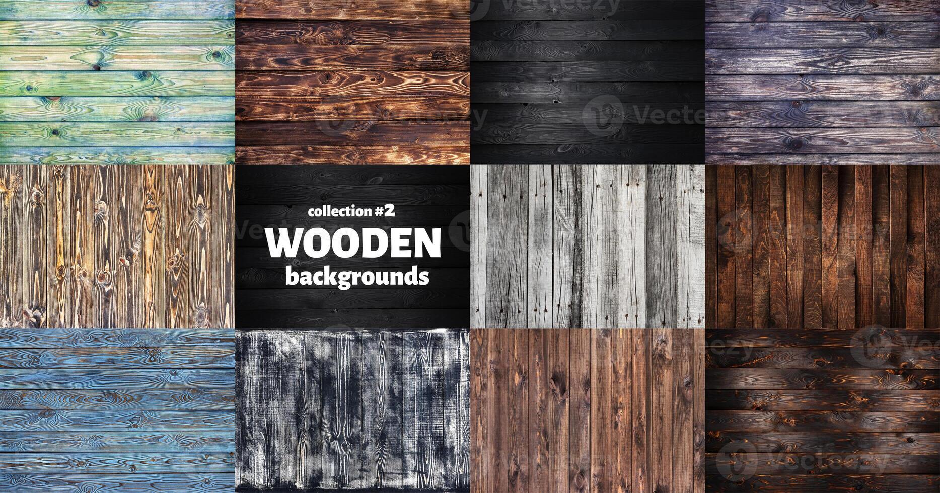 Collection of different wooden backgrounds photo