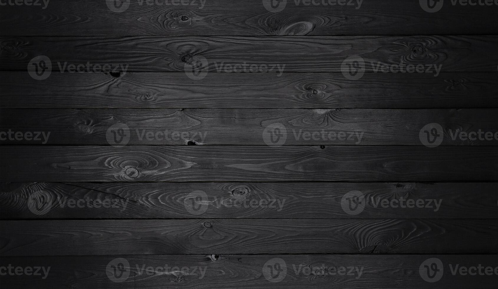 Black wooden background, old wooden planks texture photo
