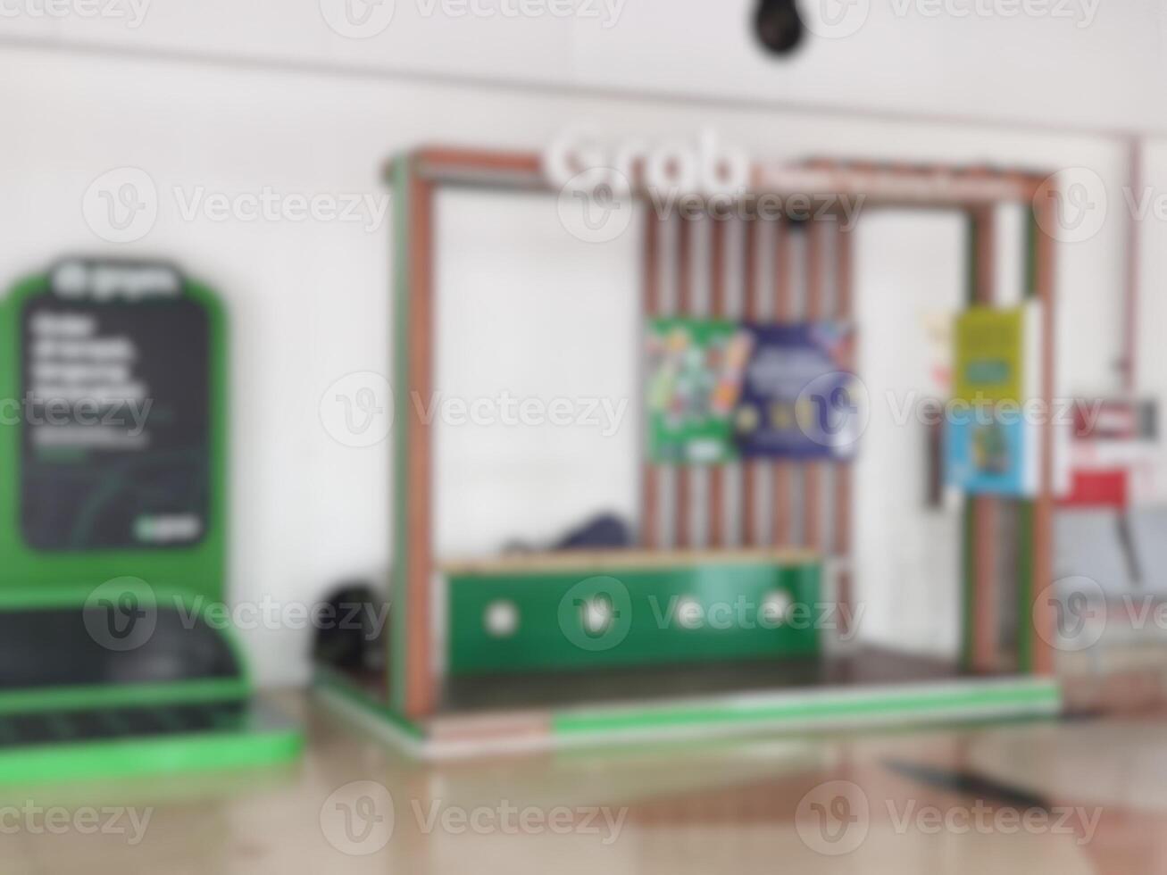 Jakarta, Indonesia on July 7 2022. Defocused photo or blurred photo of the grab point pick up at Halim Perdana Kusuma Airport