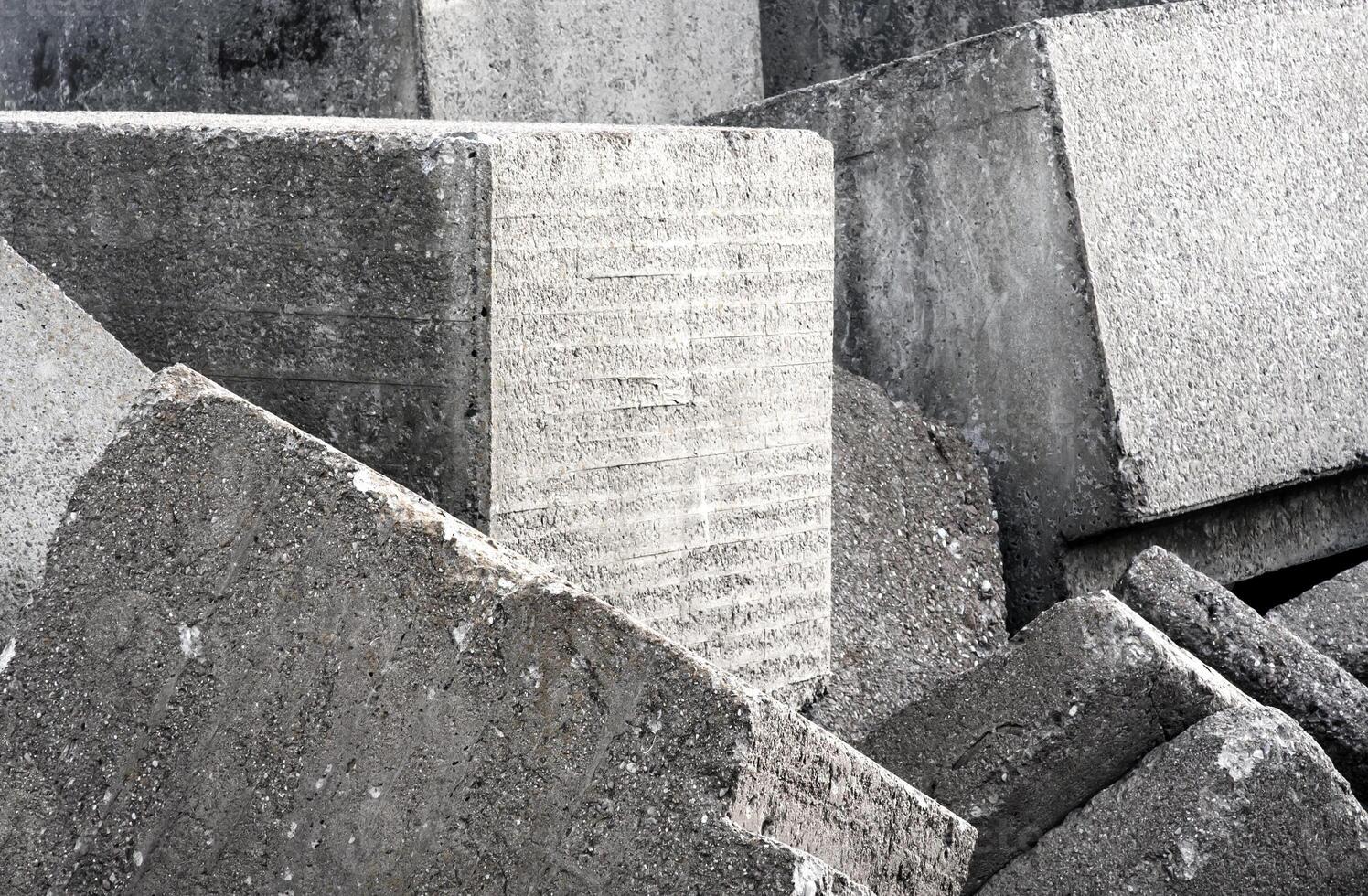 Pile of concrete blocks photo