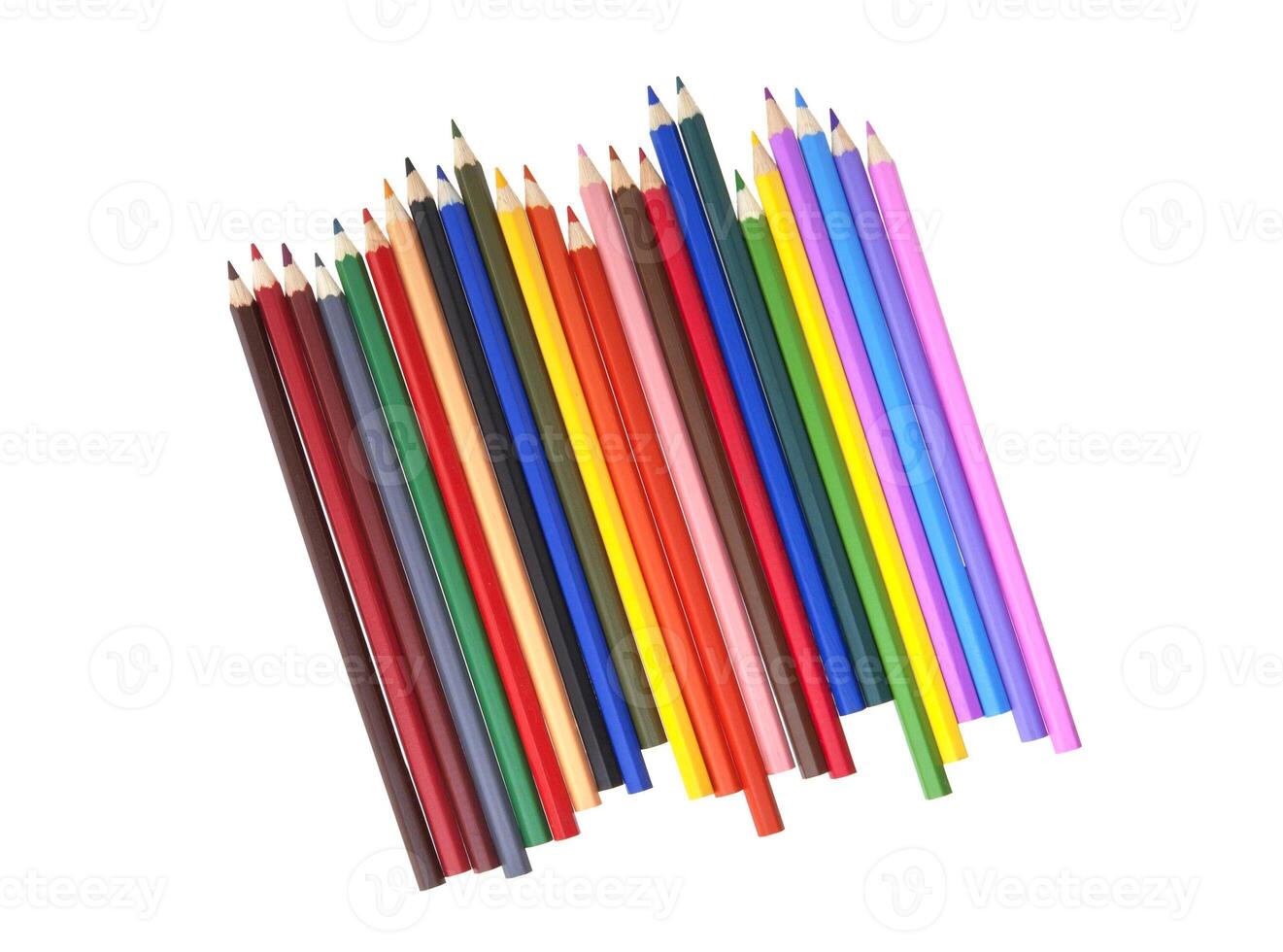Color pencil isolated, top view photo