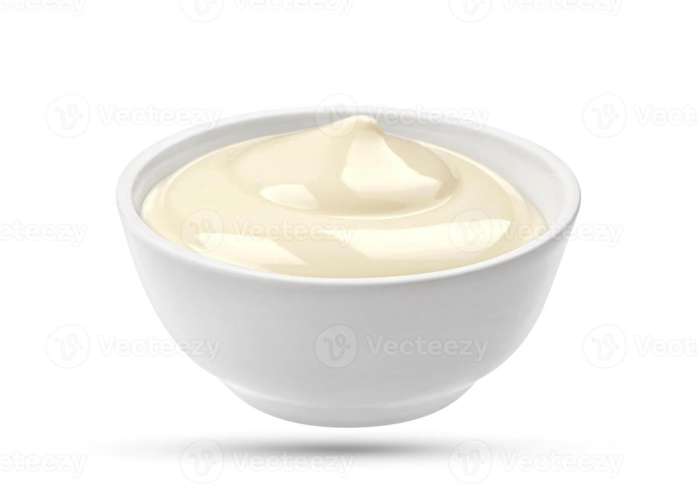 Mayonnaise bowl isolated on white background photo