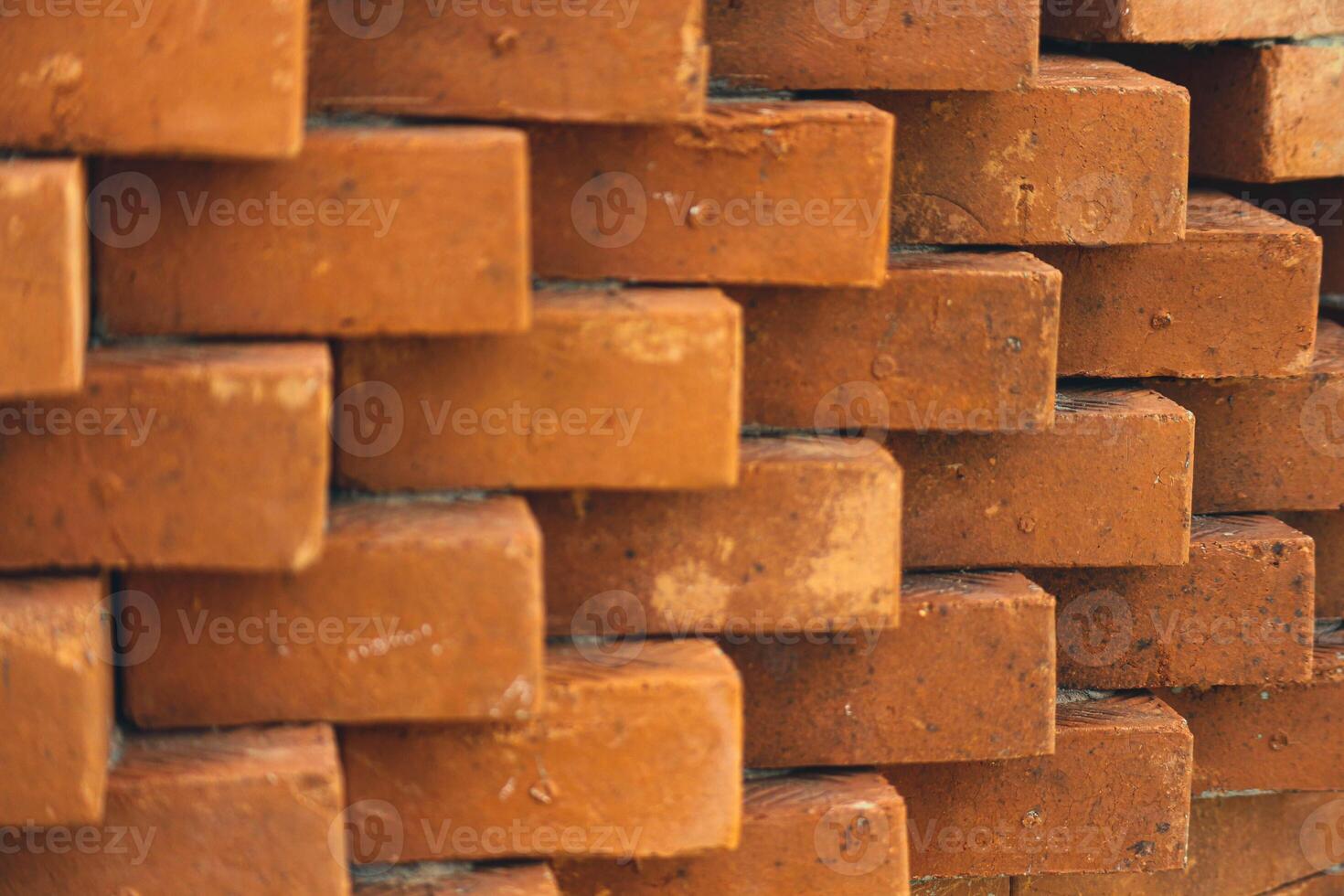 The arrangement of the bricks arranged in such a way forms a very beautiful building wall photo
