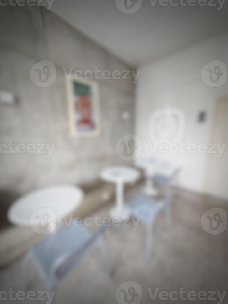 Jakarta, Indonesia on July 7 2022. Blurred defocus photo of the interior of a Fore cafe in Jakarta, simple and with an industrial theme, providing welcome drinks and various other sales