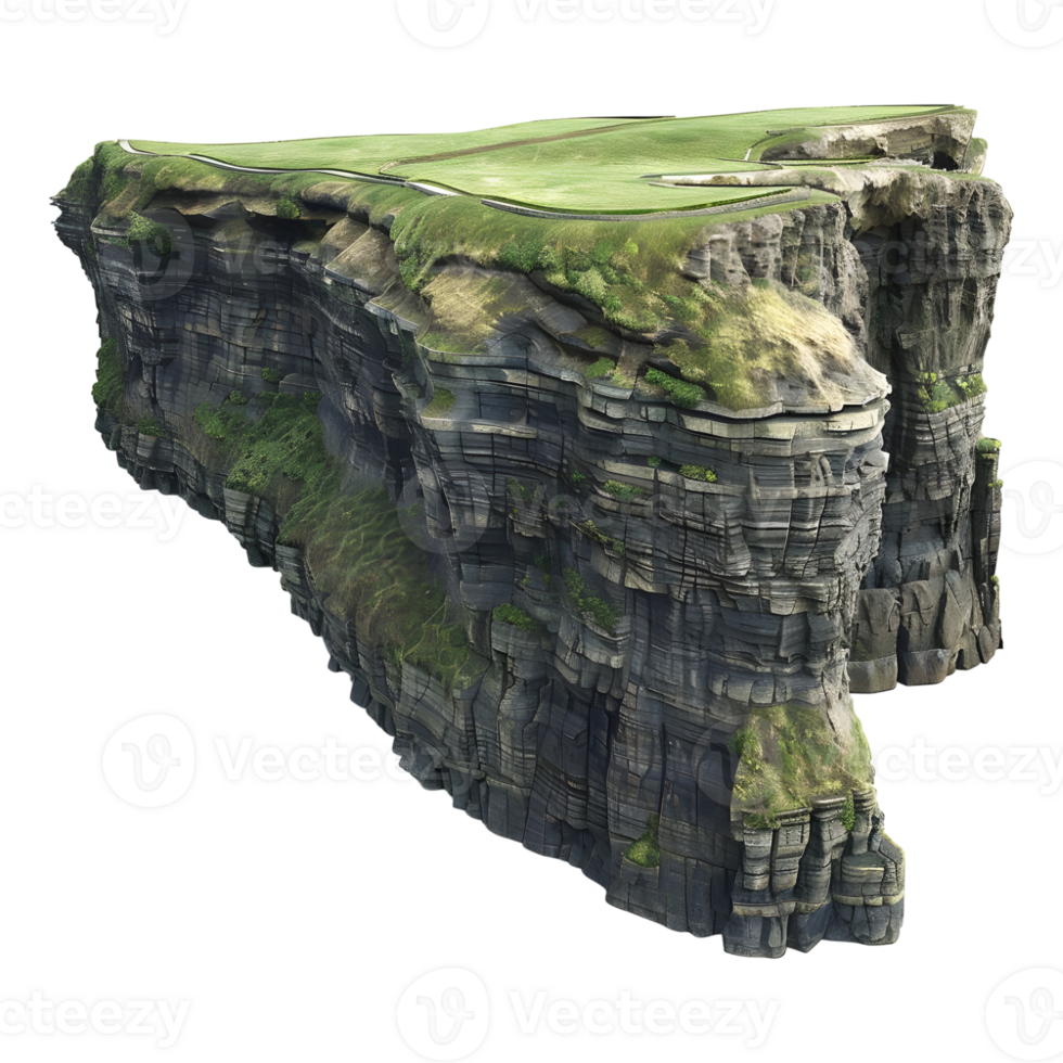 3D Rendering of a Stone Cliff on Transparent Background png