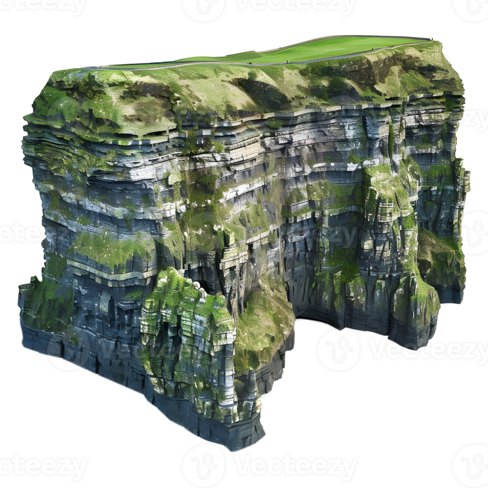 3D Rendering of a Stone Cliff on Transparent Background png